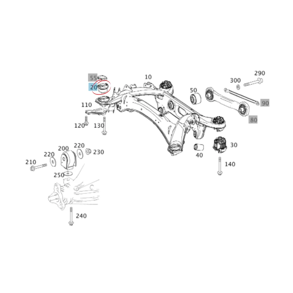 Mercedes Benz Meyle Rear Body Mounting 76MM Front W204 W212 W207 W218 Use-2 -2043510842 2043510342 3329301 0147100007
