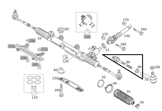 Mercedes Benz Lemforder Steering Rack Inner Tie Rod L/R W216 W221 2213301603 3400401