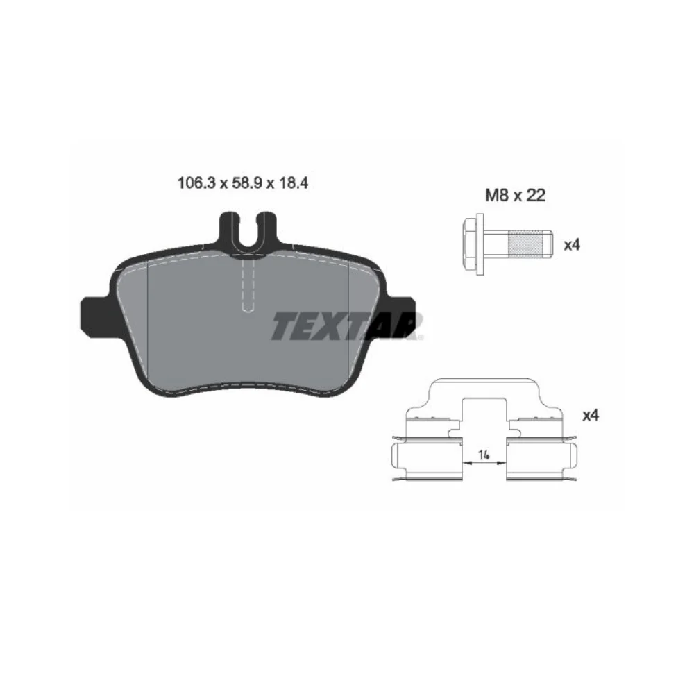 Mercedes Benz Textar Rear Brake Pad Set W156 W176 W246 W117 W172 2484801 0074209520 0074209420 0064207920 0064208020