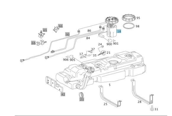 Mercedes Benz Pierburg Fuel Pump Only W639 6394701294 2910000177600 707795010 6394701094 6394701194 6394701394 639470149