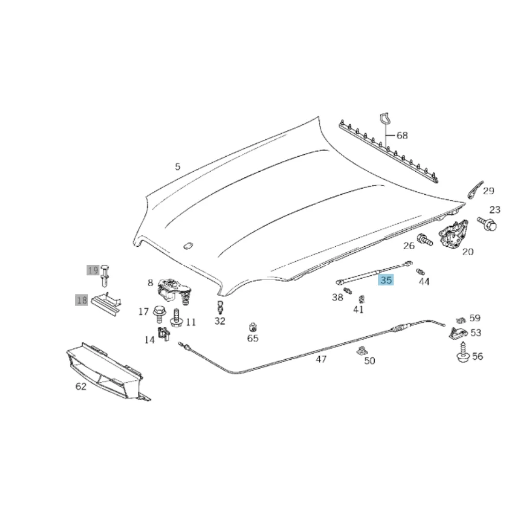Mercedes Benz Meyle Bonnet Absorber W170 1708800229 2409100002 430719097900