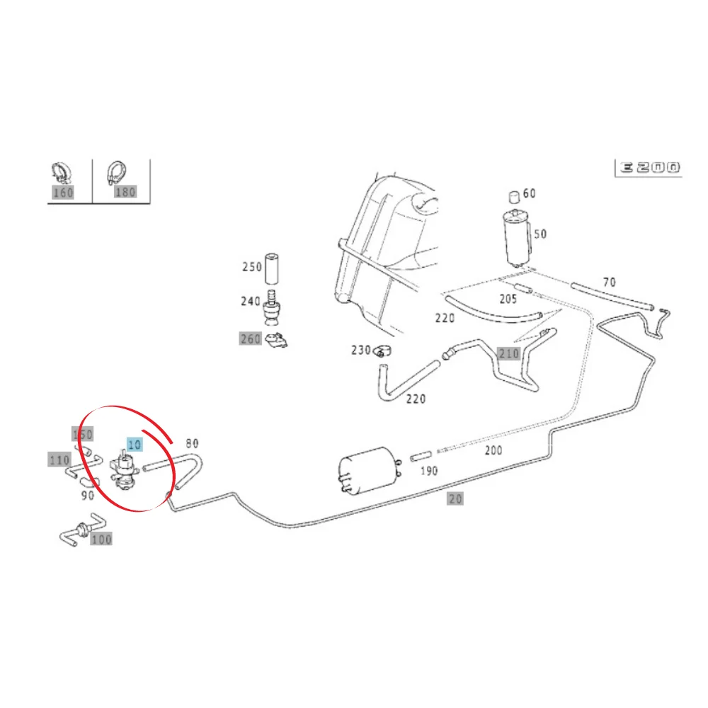 Mercedes Benz Fuel Tank Regen Valve W211 E240/320 W221 W204 W171 W219 W207 0004703593 0004703393 0004703693 0004701593 0