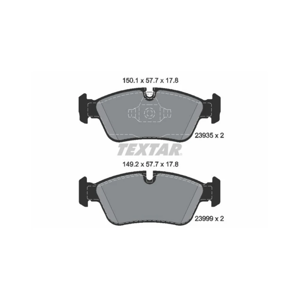 Bmw E90-316/318/320i E87-120i Textar Front Brake Pad Set 34116769951 34116769763 2393501