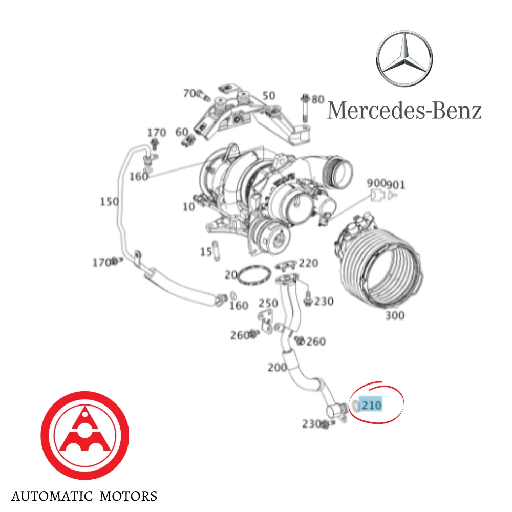 Original Mercedes Benz Turbo Oil Steel Pipe O-RING [14X20X3] BLACK M270 1199970045