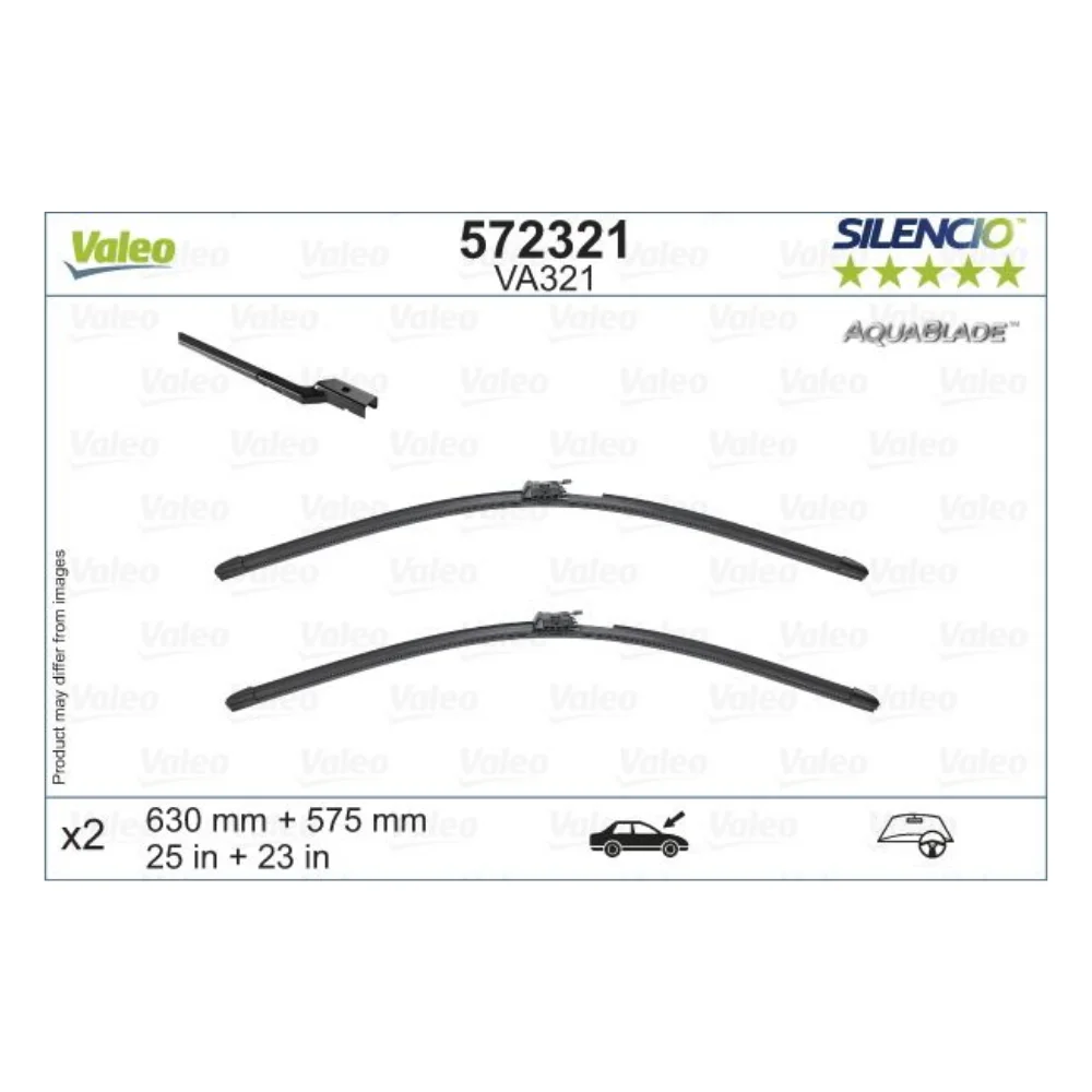 Mercedes Benz Valeo Front Windscreen Wiper Blade Set [25"/23"] W222 2228201245 572321
