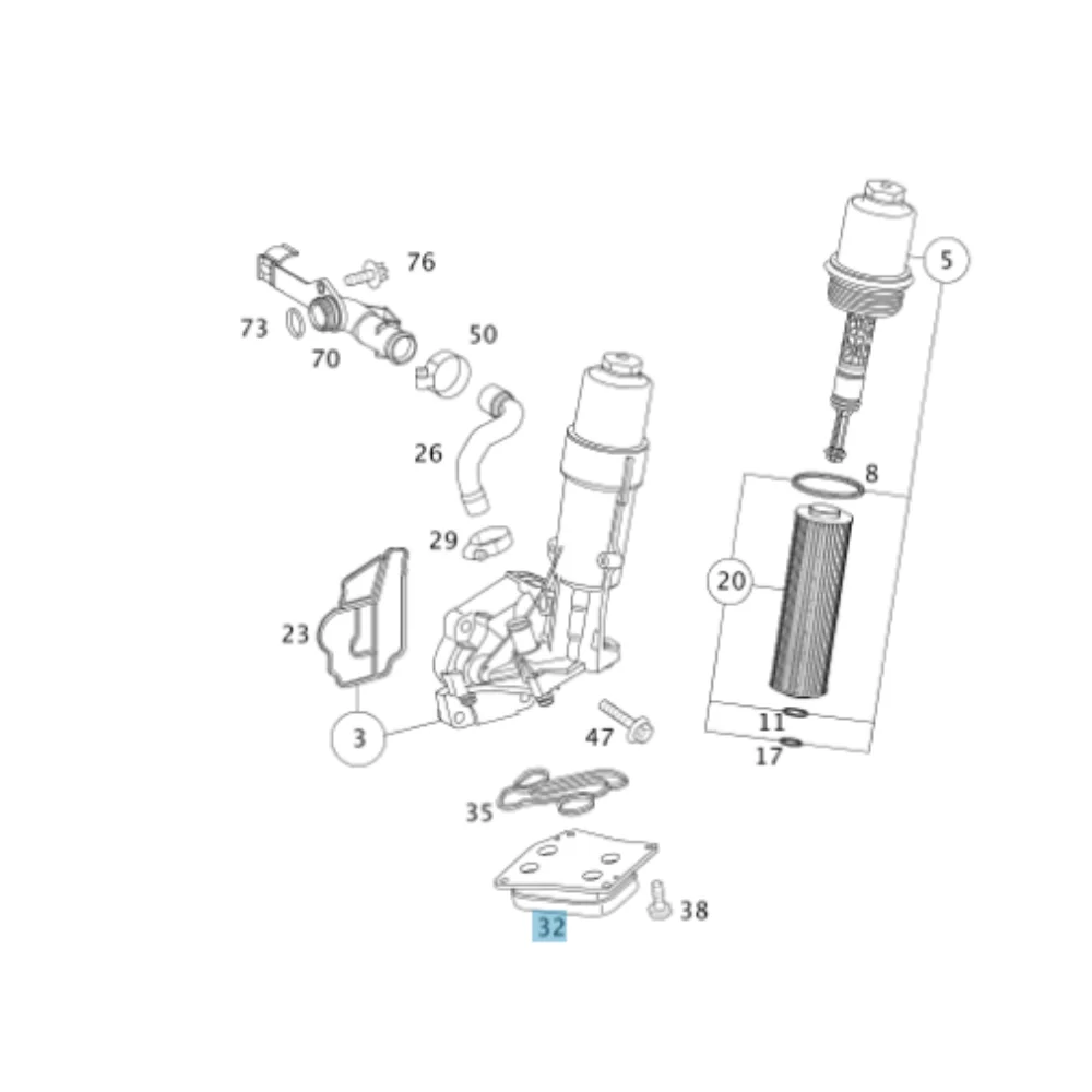 Mercedes Benz Bbr Engine Oil Cooler M271 Komp 2711880401 2711880101 8MO376756731B 0011019572