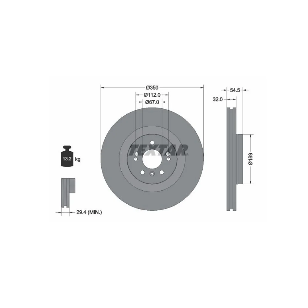 Mercedes Benz Textar Front Brake Disc SET W166 W292 1664210712 1664211400 1644211412 1644210512 0835212096/PD 92150705