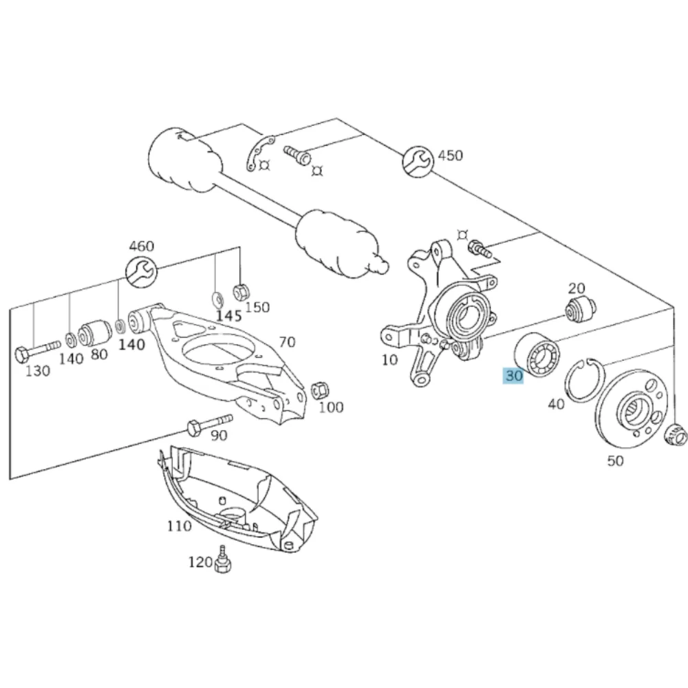 Mercedes Benz Meyle Rear Wheel Bearing Only W124 W201 W202 W210 W203 SY-Chairman 2029800016 1519810027 0140980026 202981