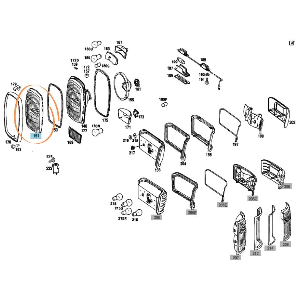 Mercedes Benz Hella Headlight Lens W115 W114 0008269990