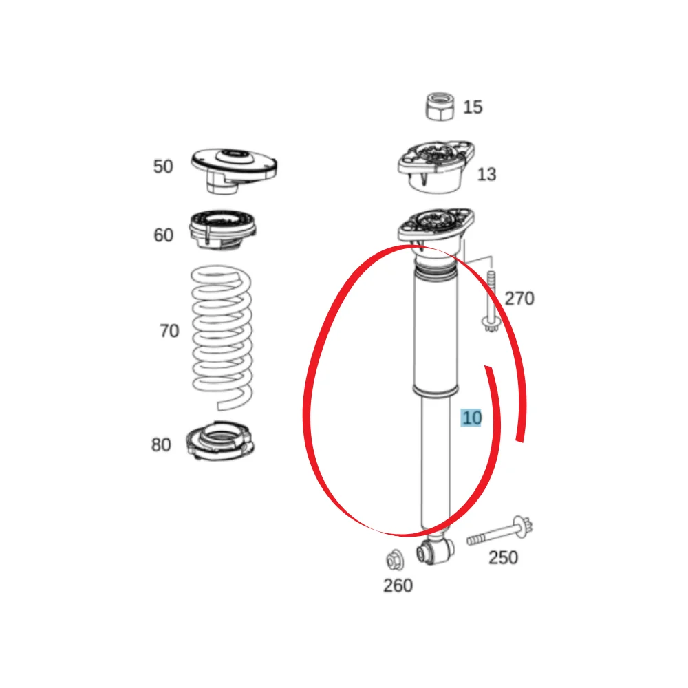 Mercedes Benz Bilstein Rear Absorber W205 2053208430 2053207330 2053208730 24251426 0267250030