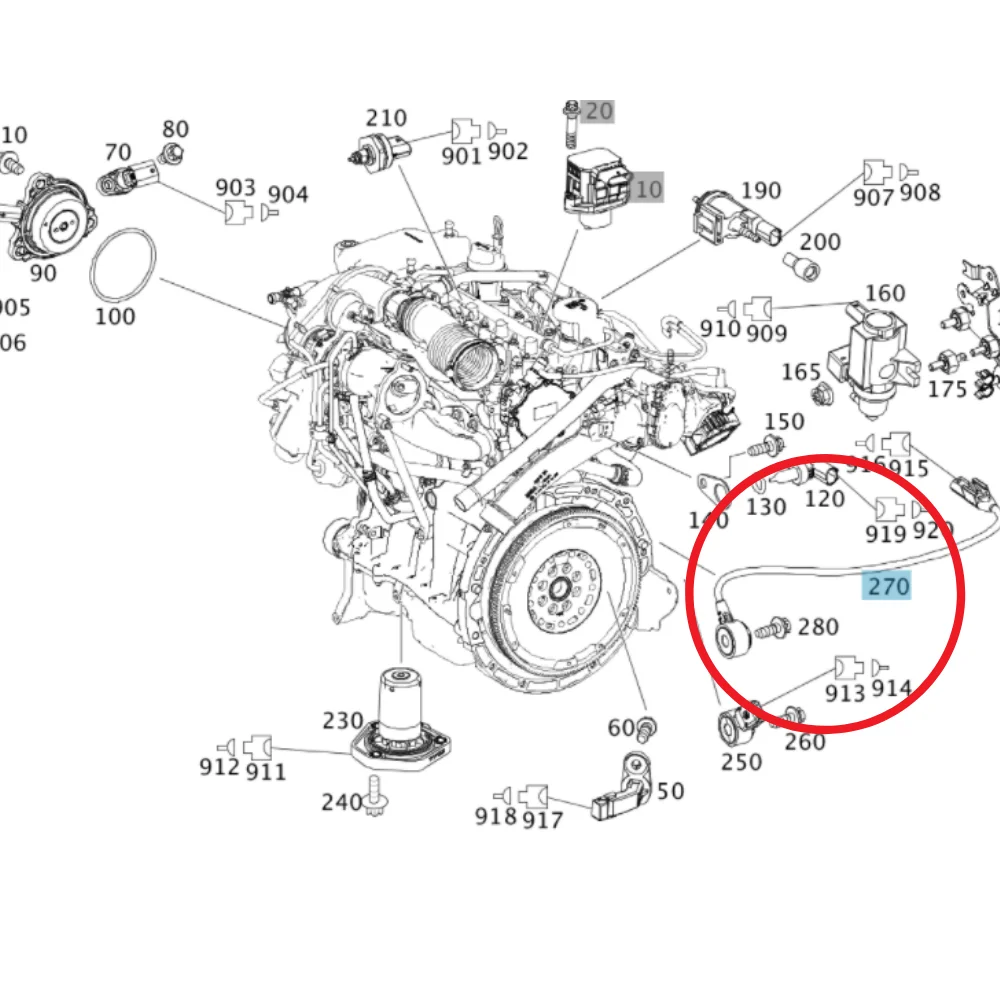 Original Mercedes Benz Knock Tim Sensor WIith Cable M270 M274 0071530428