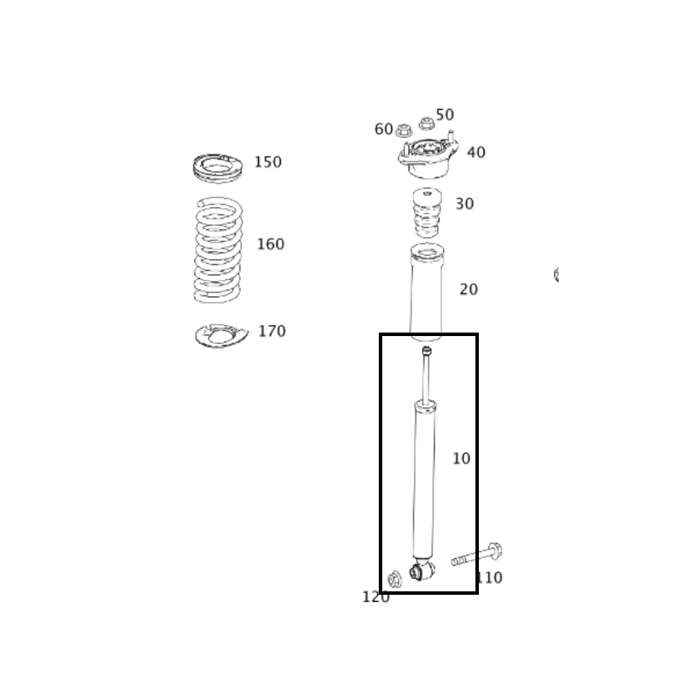 Mercedes Benz Sachs Rear Absorber W204 Normal 2043260200 2043262800 2043260900 24166218 317266