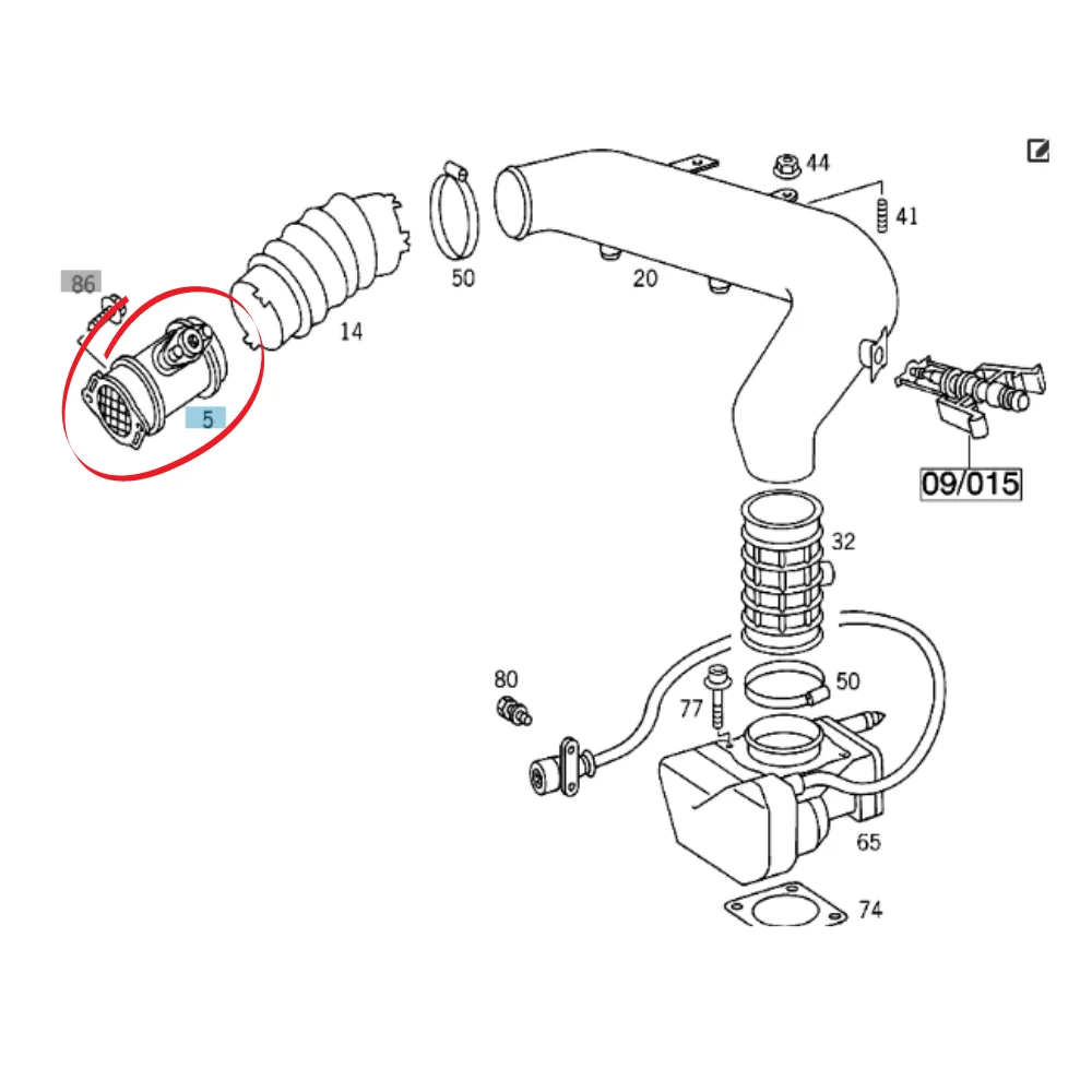 Mercedes Benz Automotive-Tronics Air Mass Sensor M104 941*/2/3*/4*/5/991*/2/4*/5/6 [ SY-MUSSO 320 UTE ] 0000940548 02802