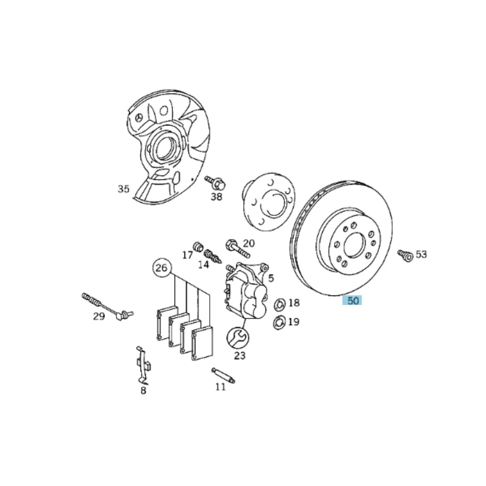 Mercedes Benz Meyle Front Brake Disc Set W140 1404211012 1404210212 1404210912 0155212021 92056600
