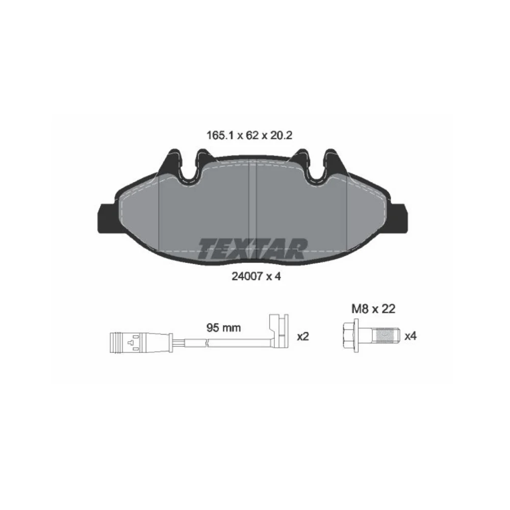 Mercedes Benz Textar Front Brake Pad Set Vito-W639 W-Sensor 0004216110 2400701 0034207820 0034207910 0014210910