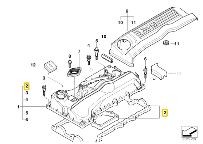 Dph Valve Cover Gasket Kit Bmw N46 N42 E46 316 318I E90 320I X3 2.0I 11120032224 11120028033 153729301 382711 1254380