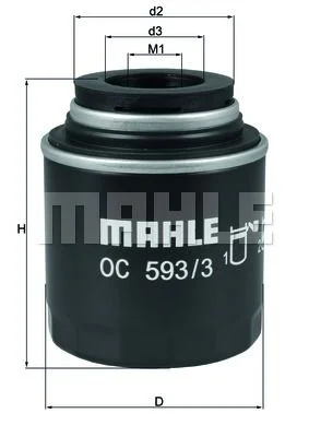 Mahle Oil Filter Volkswagen-GF/PL 1.4 11" 03C115561H OC593/3 03C115561D H314W01 03C115561E