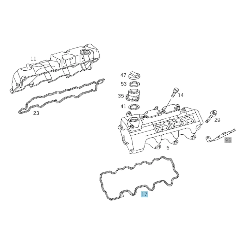 Original Mercedes Benz Valve Cover Gasket L/H M112 V6 1120160021 1120160221 713410700 130270 124624