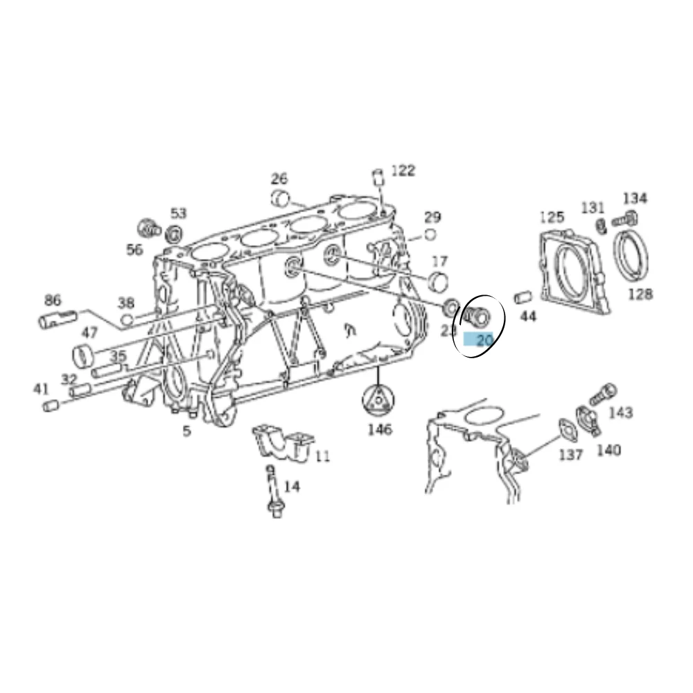 Mercedes Benz Bbr Water Jacket 36MM Screw Type M117 M116 M103 M102 M111 1179970230/0210099/0018014005