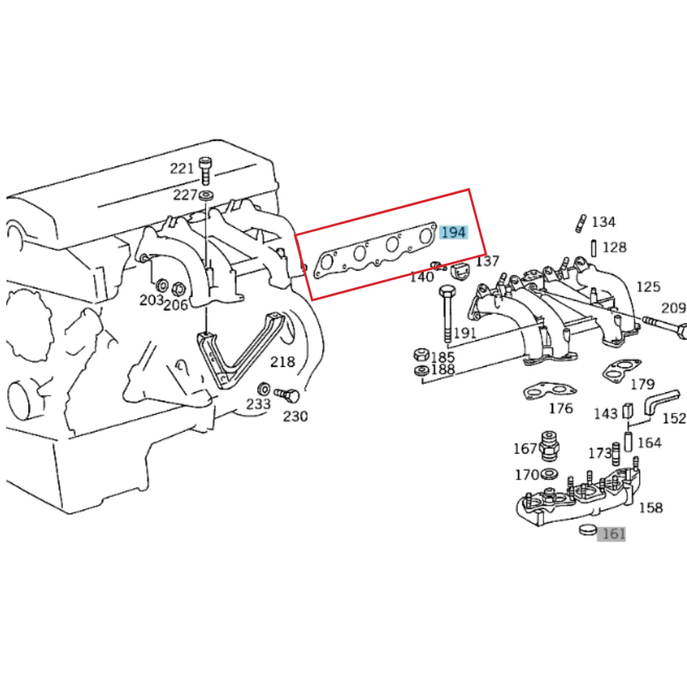 Mercedes Benz Victor Reinz Intake Manifold Gasket M102 INJ-TYPE 230E/190E 1021412780 1021410480 712519810 763226