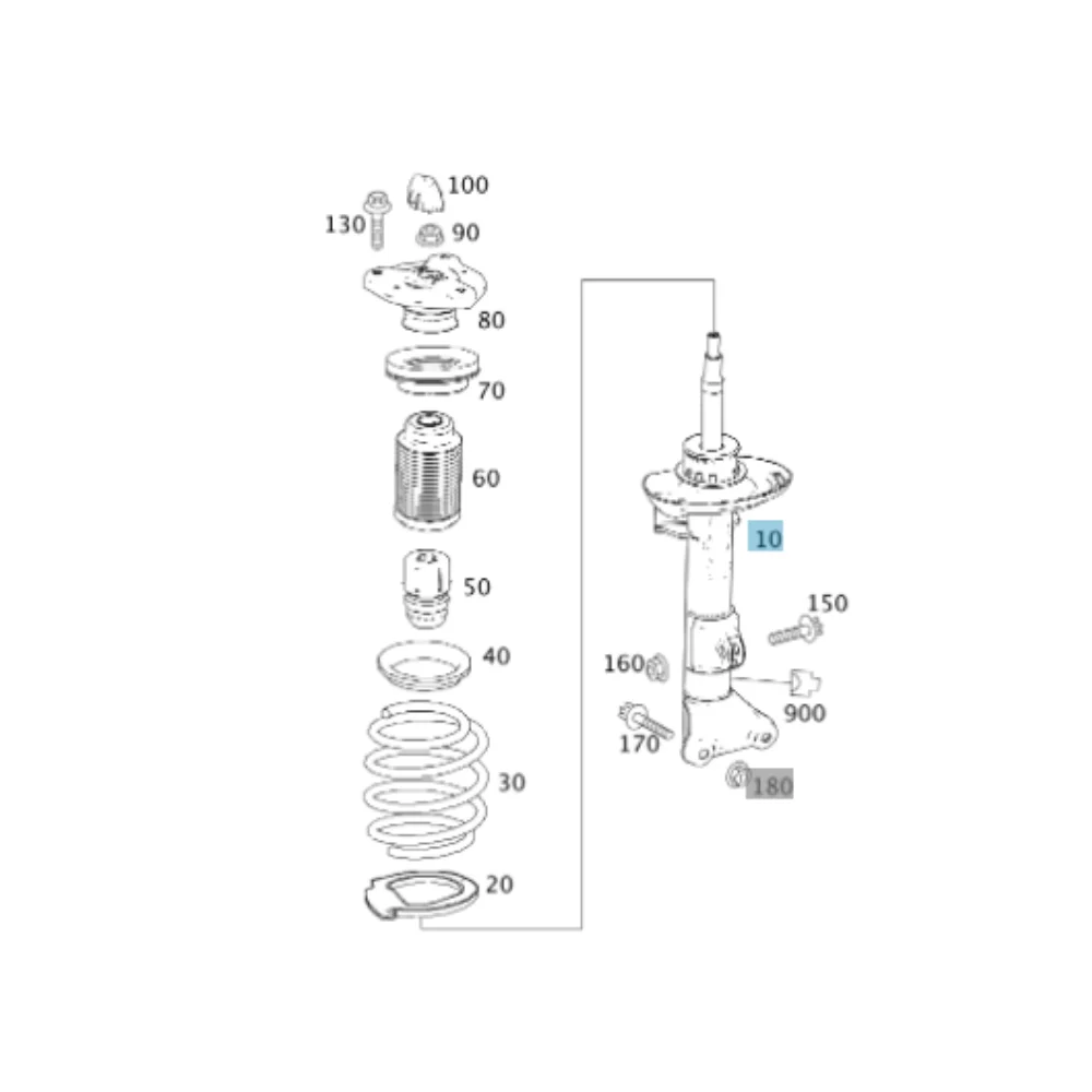 Mercedes Benz Bilstein Front Absorber SET W204 W207 Sport Package (486) 2043233000 2043200530 2043205430 2073232100