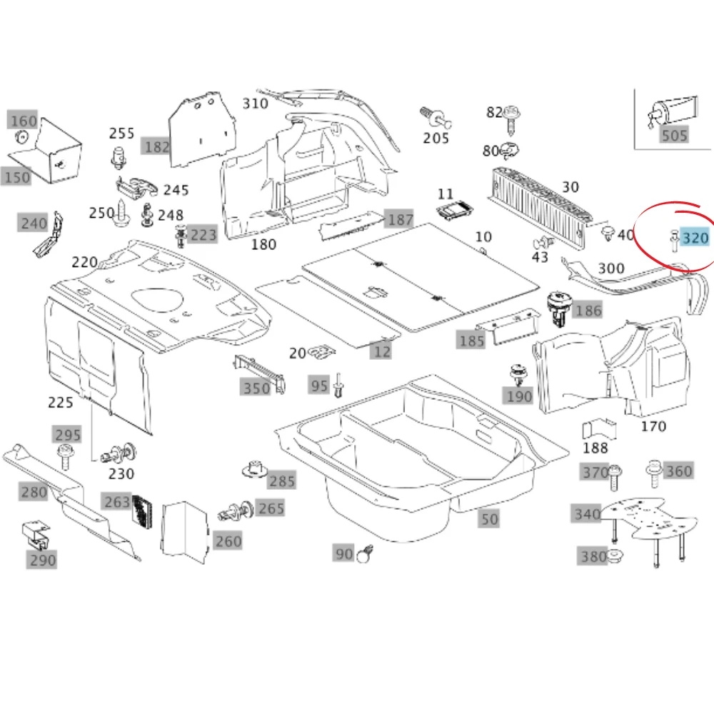 Original Mercedes Benz Boot Side Cover PV Pin Clip Black W204 W207 W209 W211 W212 W218 W221 0009915940