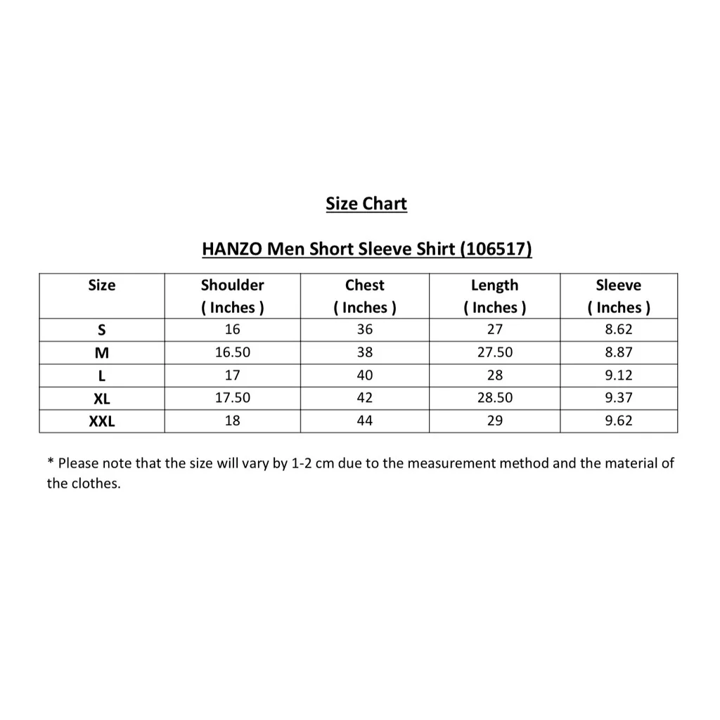HANZO Men Shirt Shor