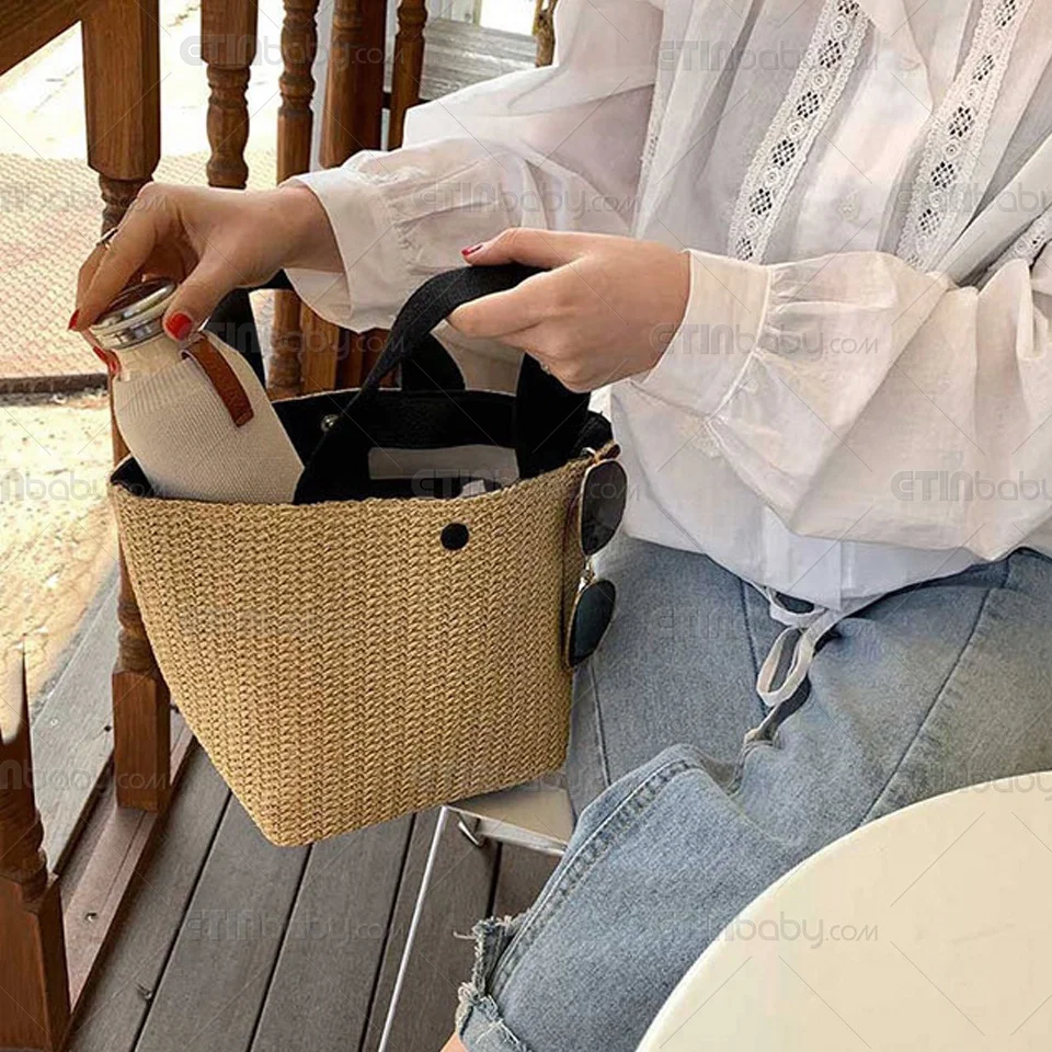 Ins Woven Bag Straw