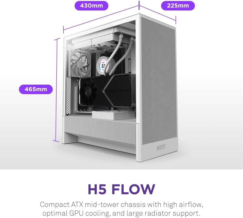 NZXT H5 Flow (2024) Compact Mid-Tower ATX Case | Gadget Zone