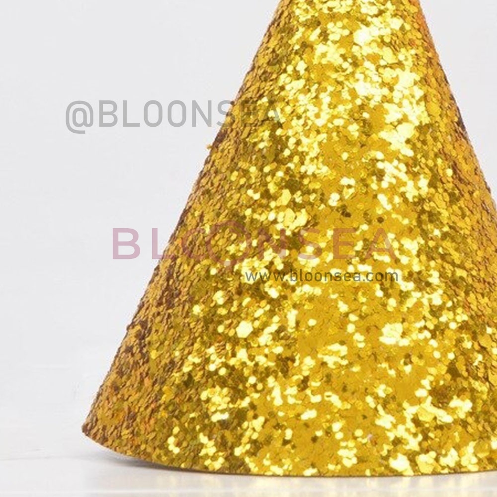 Mini Party Hat Glitter Golden Cone Star Cap Princess Shining Crown