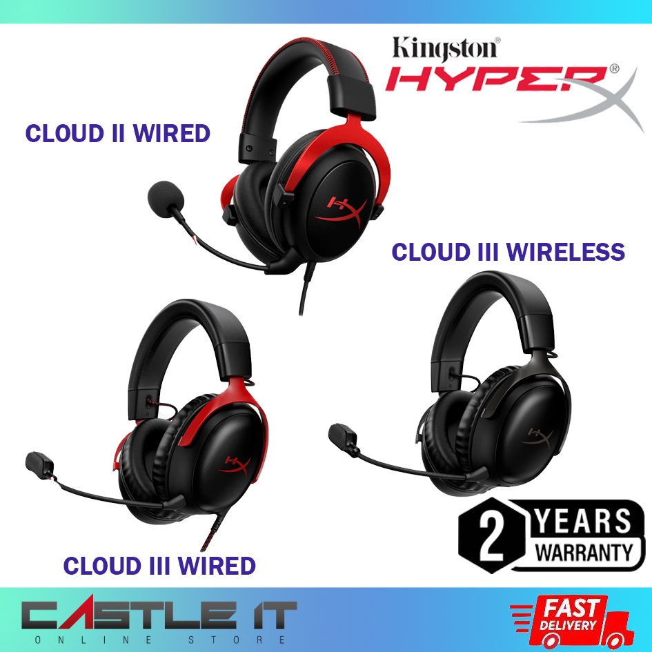HyperX Cloud III II Gaming Headset BLACK RED