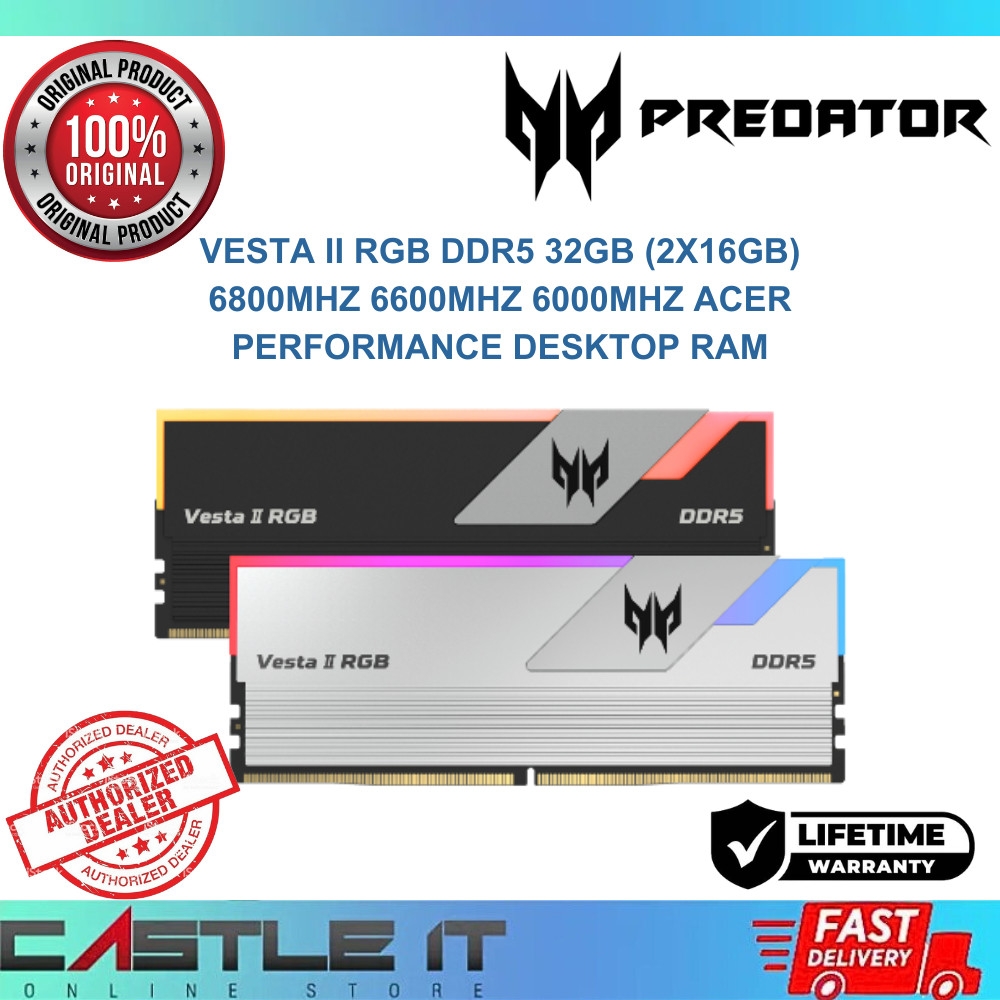 Predator VESTA II RGB DDR5 32GB (2x16GB) 6800MHZ 6600MHZ 6000MHZ