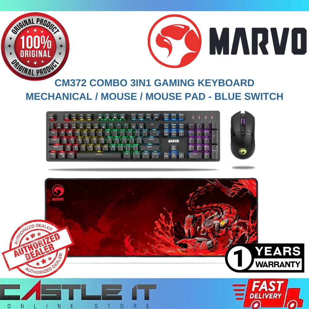 Marvo CM372 Combo 3in1 Gaming Keyboard Mechanical Mouse Mouse