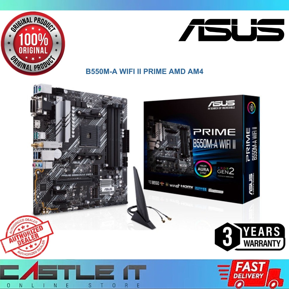 Asus B550M-A WIFI II PRIME AMD AM4 Motherboard PCIe Dual