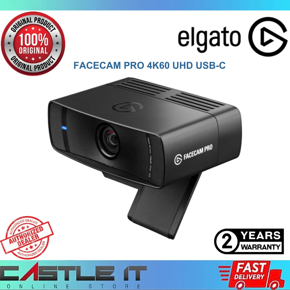 Elgato Facecam Pro 4K60 UHD USB-C Webcam Premium Autofocus Wide