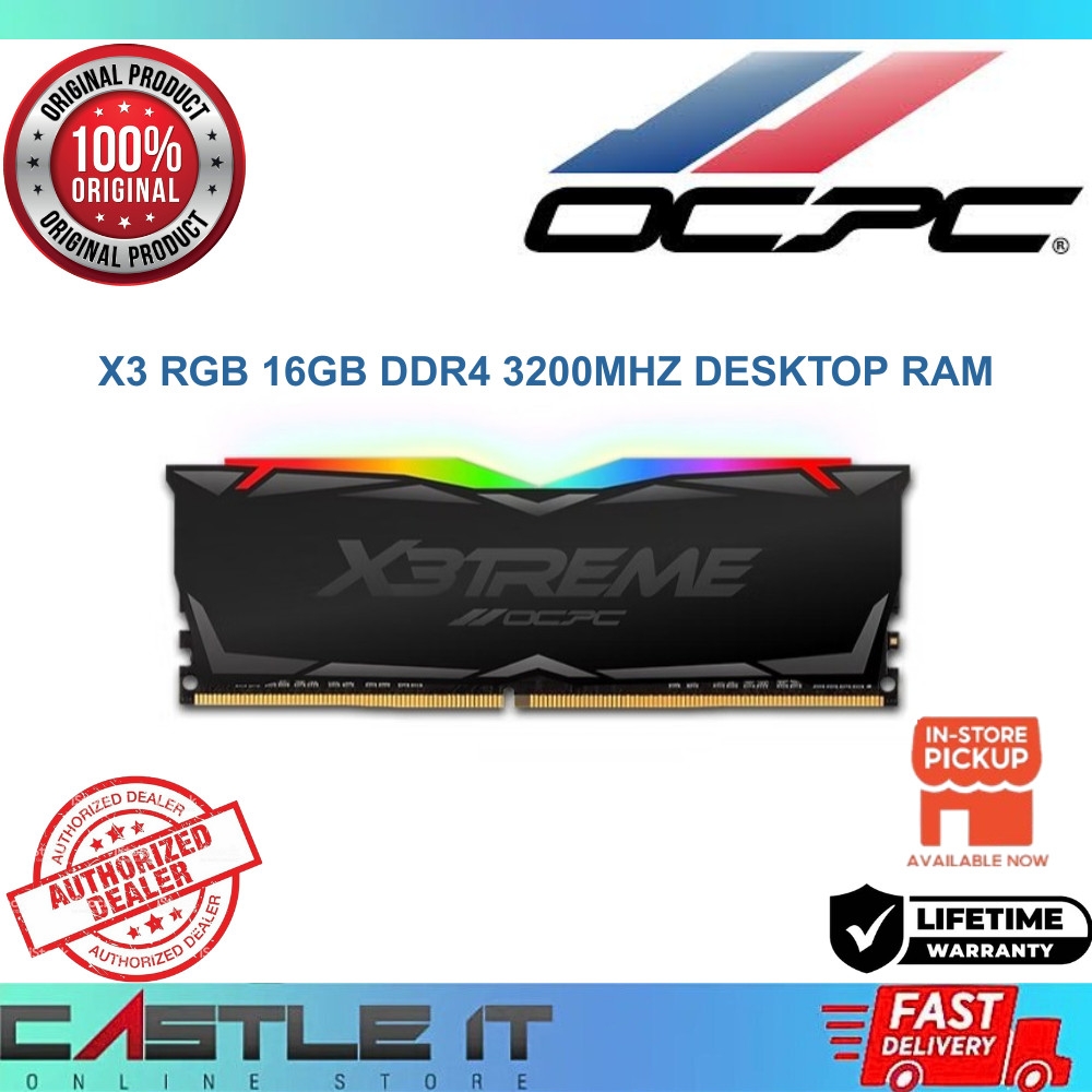 OCPC X3 RGB 16GB DDR4 3200MHz Desktop RAM Castle IT Shop the