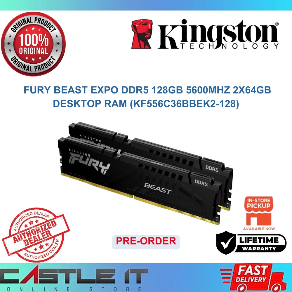 Pre-Order Kingston Fury Beast EXPO DDR5 128GB 5600MHz Desktop