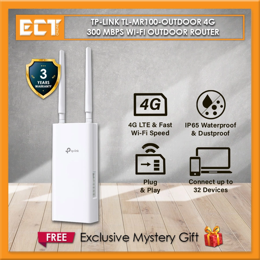 Tp Ink Weatherproof Router TP-Link TL-MR100-Outdoor 4G 300 Mbps Wi-Fi Outdoor Router with Plug and ...
