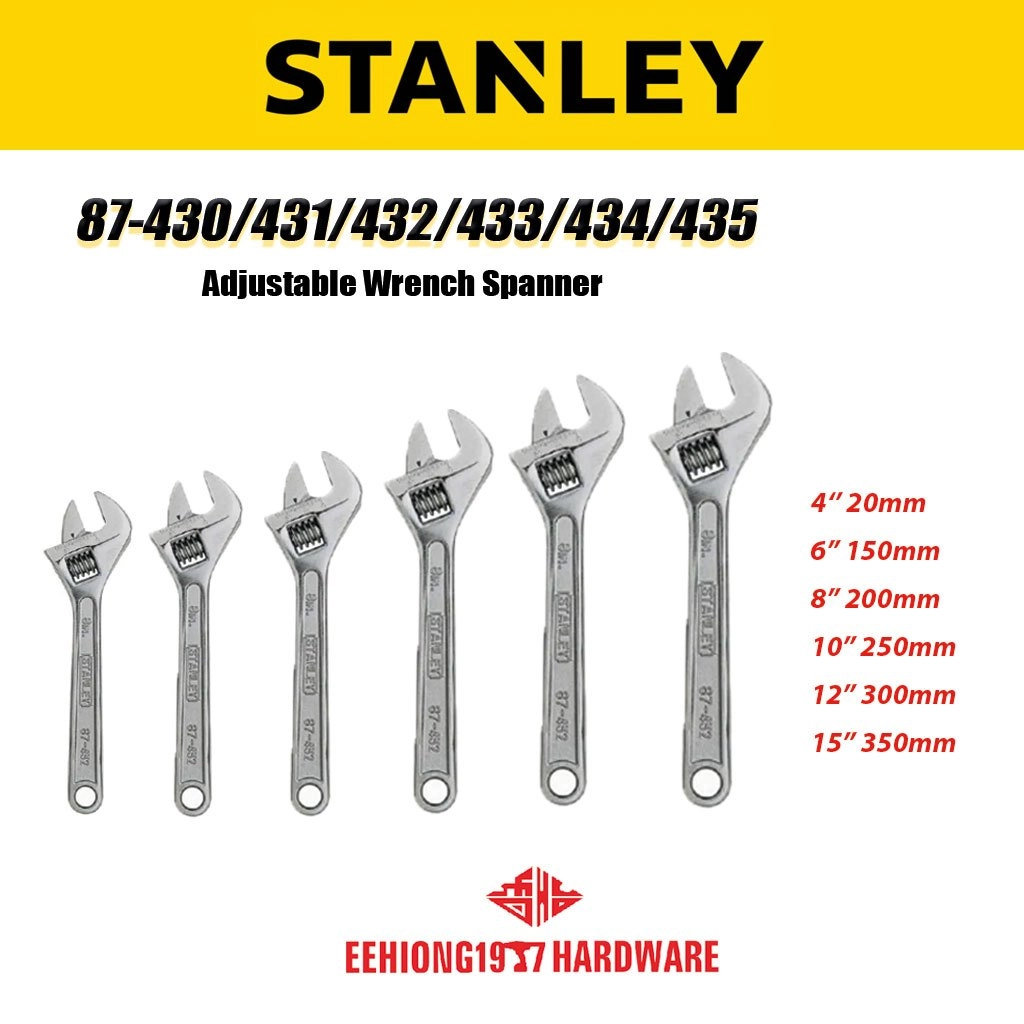 Stanley 87-434 Wrench 300mm/12 Adjustable Shifter Forged Steel 87-434 Stanley 87-434 Wrench 300mm/12 Adjustable Shifter Forged Steel 87-434