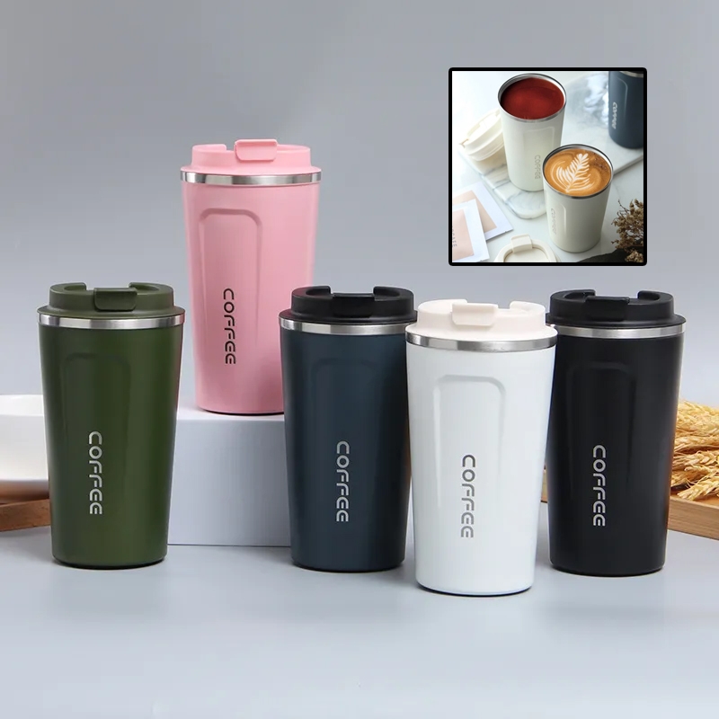 304 Stainless Steel Double Wall Vacuum Insulated Coffee Cup with Screw On Lid