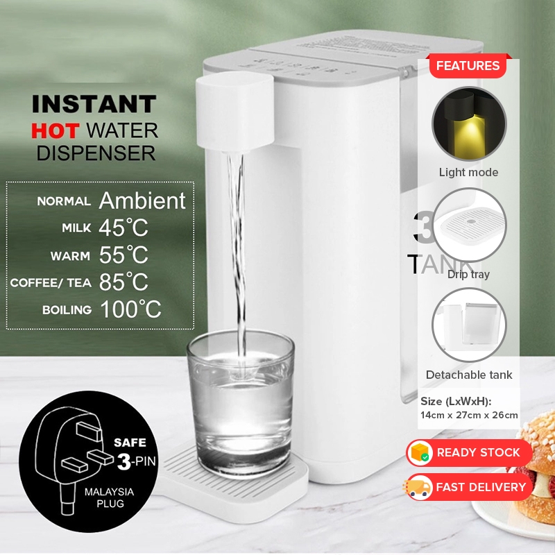 3L Instant Hot Water Pot Kettle Heater Dispenser Safe Water Dispenser High Capacity Instant Hot Drinking Machine Household Water Dispenser Portable