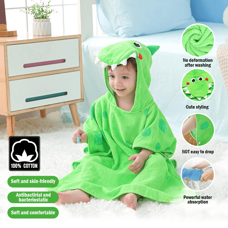 Children's Bath Towel Cloak Pure Cotton Bathrobe Baby Swimming Cloak Hooded Quick Water Absorbing Cape Hooded Kids