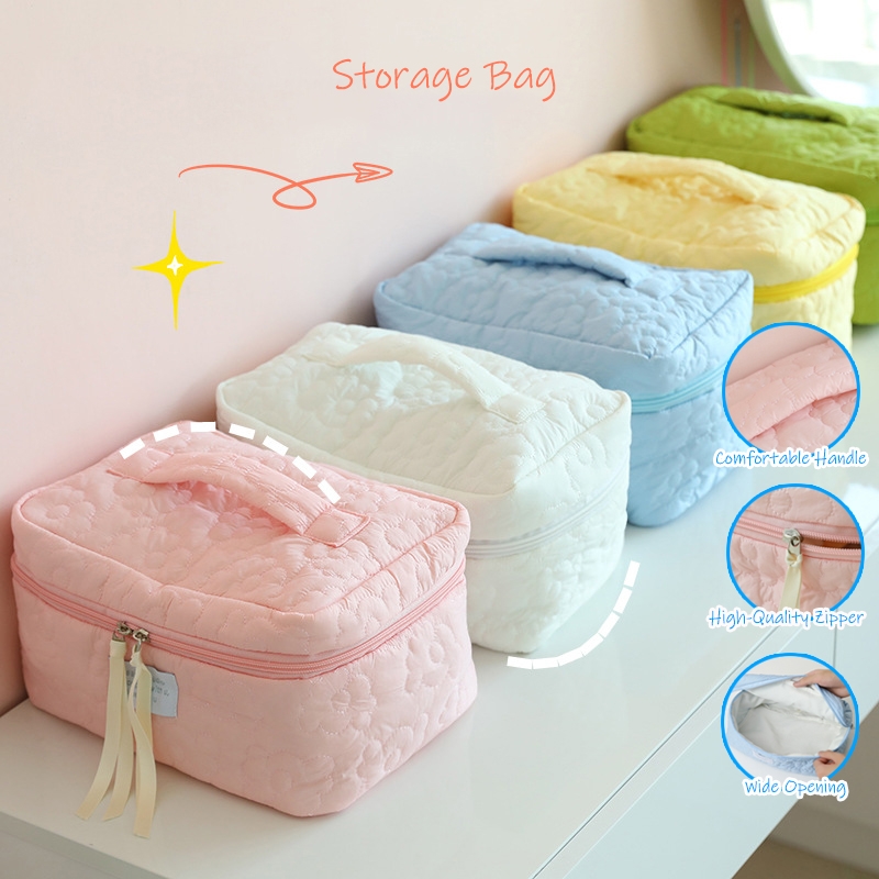 Cute Large Capacity Storage Makeup Beauty Bag Candy Color Travel Portable Cosmetic Bag Multi-Functional Hand-Held Bag For Women