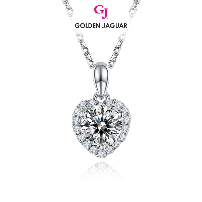 Carat Diamond Moissanite 925S Platinum Plated Premium Love Necklace Rantai Sauh