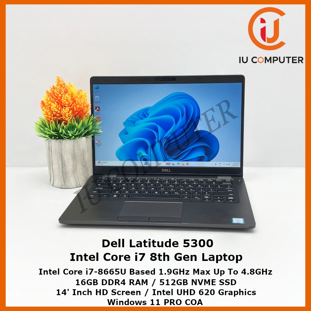 DELL LATITUDE 5300 INTEL CORE I7-8665U 16GB RAM 512GB NVME SSD