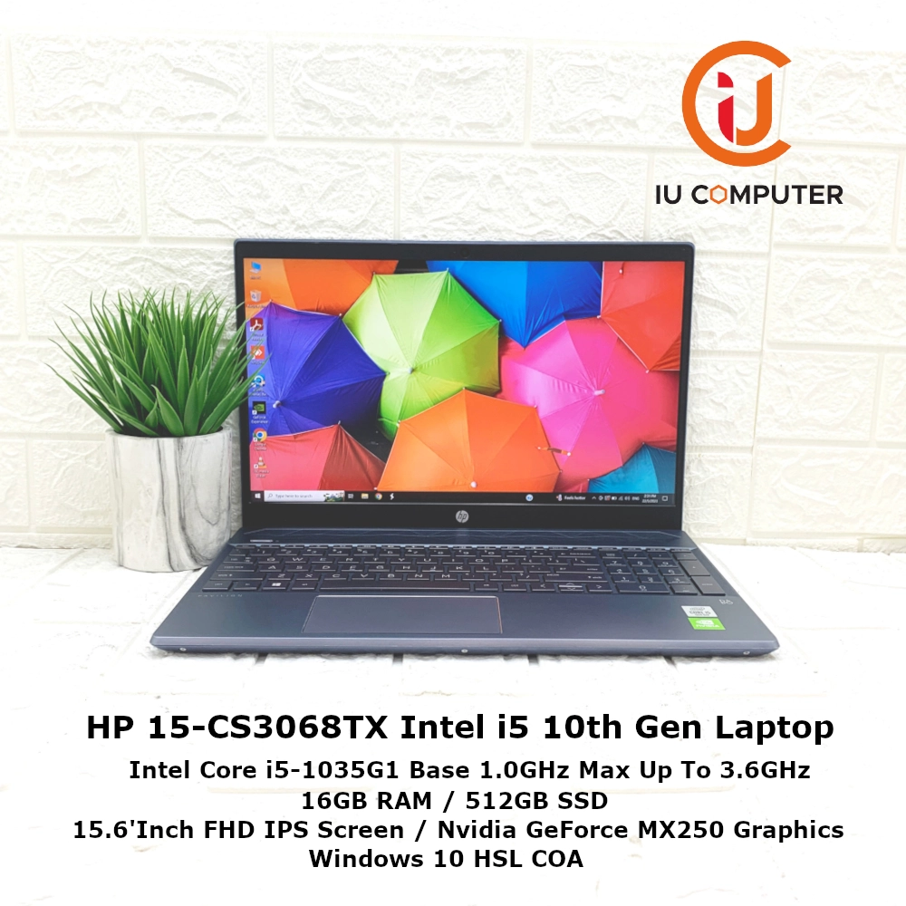 HP PAVILION 15-CS3068TX INTEL CORE I5-1035G1 16GB RAM 512GB SSD
