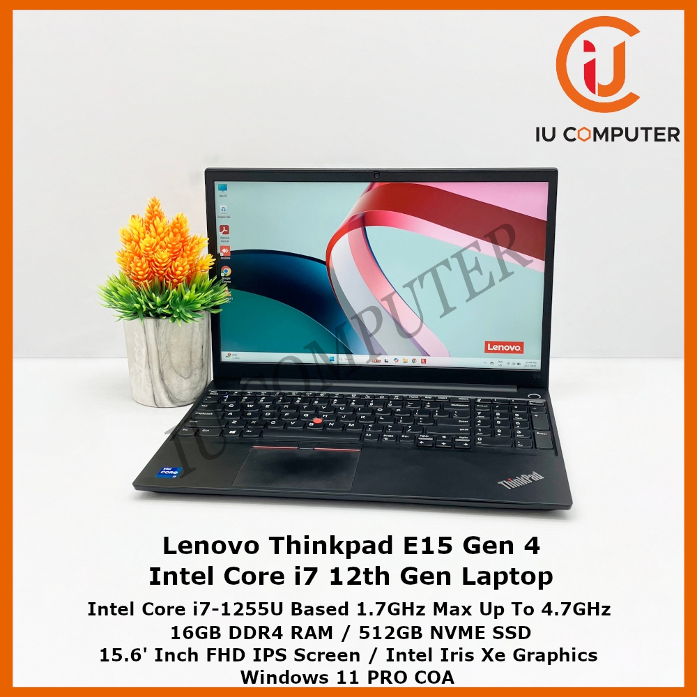 LENOVO THINKPAD E15 GEN INTEL CORE I7-1255U 16GB RAM 512GB NVME