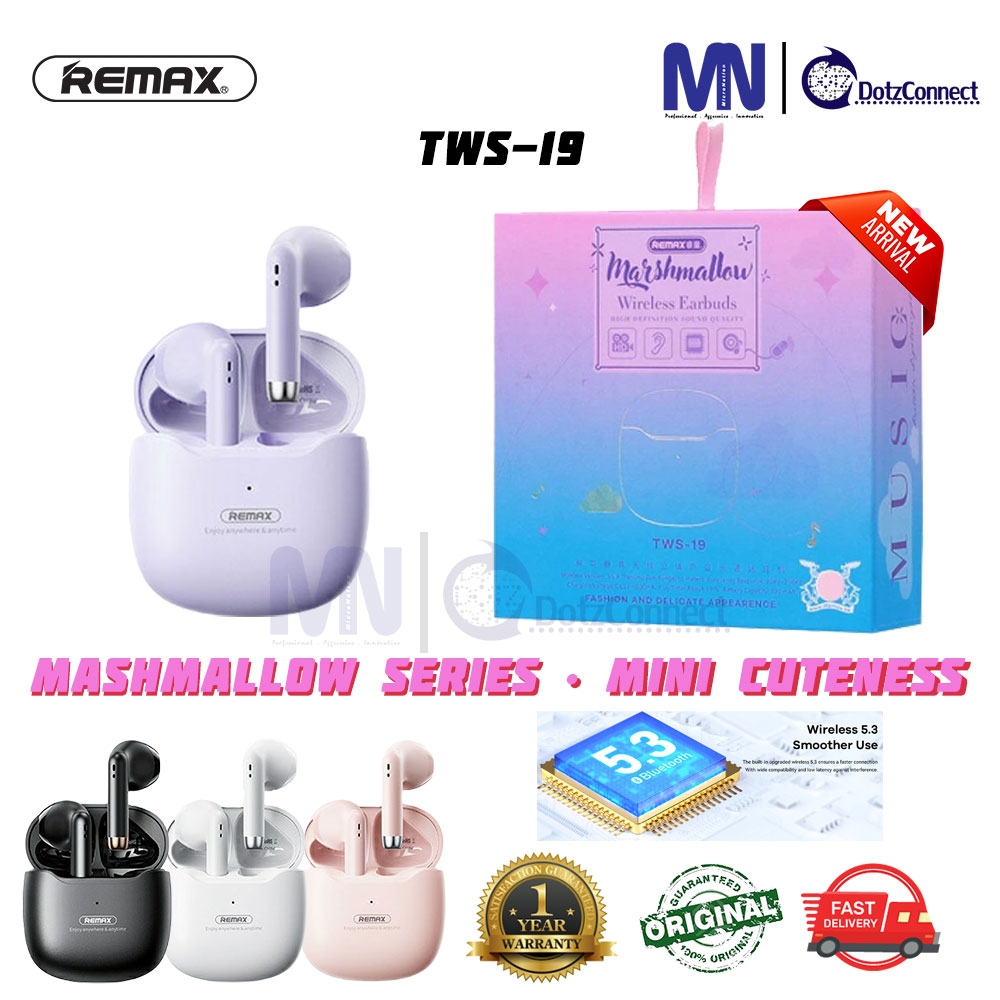 Remax TWS-19 Bluetooth True Wireless Earbuds Noise Cancelling