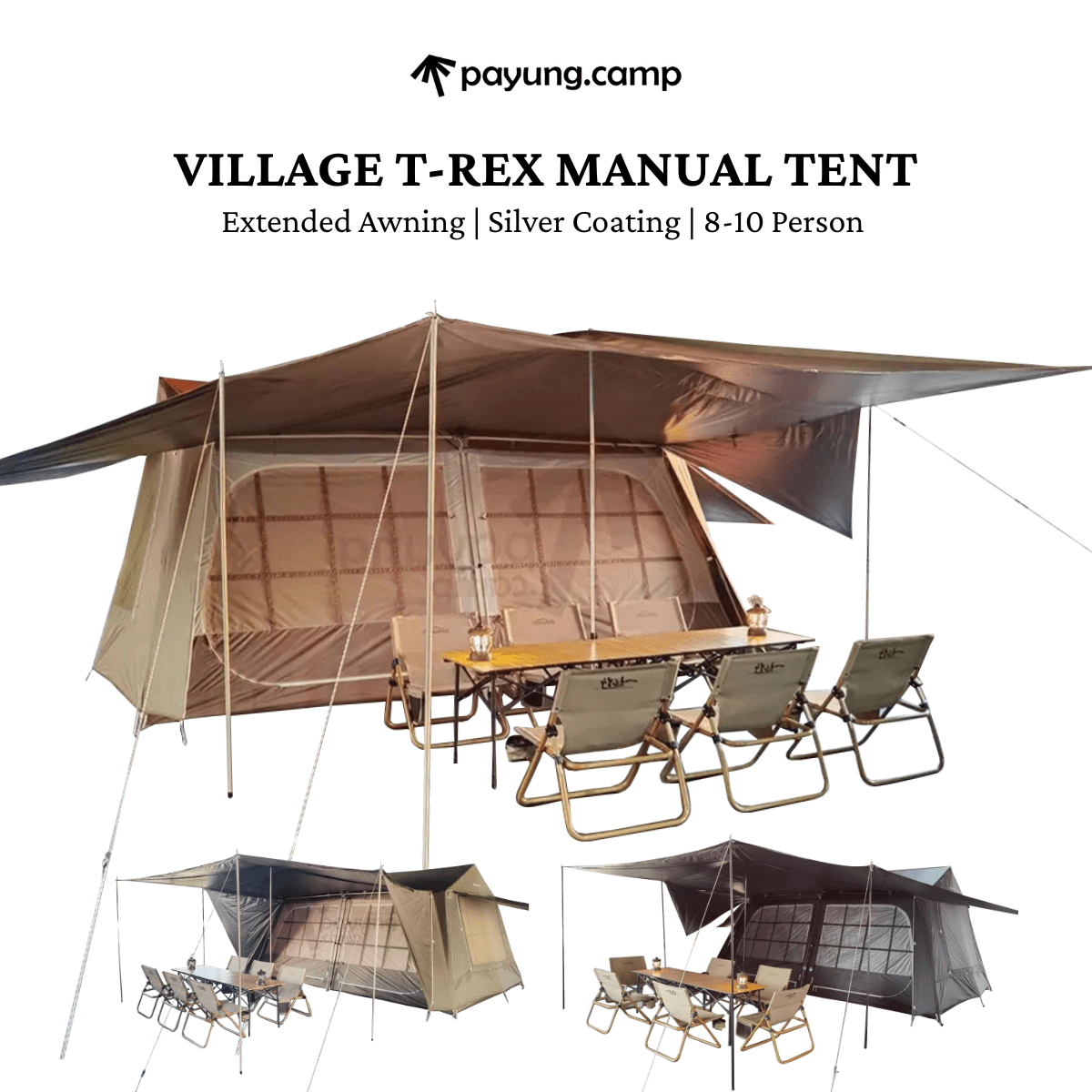 Village T Large Luxury person Family Tent with - Main Image