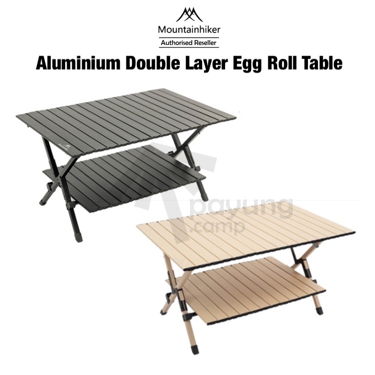 MOUNTAINHIKER Aluminium Double Layer Egg Roll Table Camping Picnic